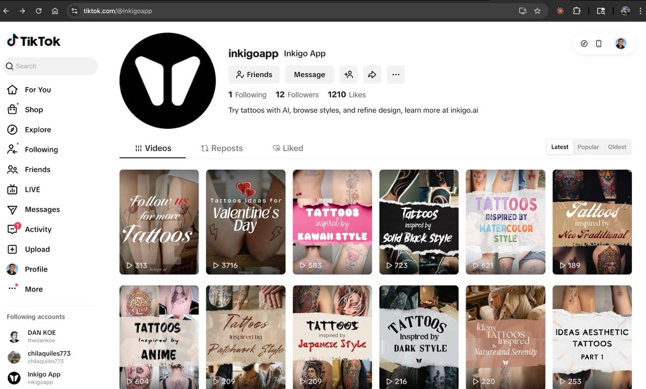 Inkigo TikTok Profile