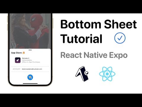 Bottom Sheet React Native | Expo Tutorial 2022 thumbnail