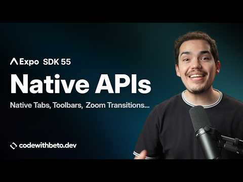 Expo Router iOS 26 Tutorial: Native Tabs, Toolbars, Zoom Transitions (SDK 55) thumbnail
